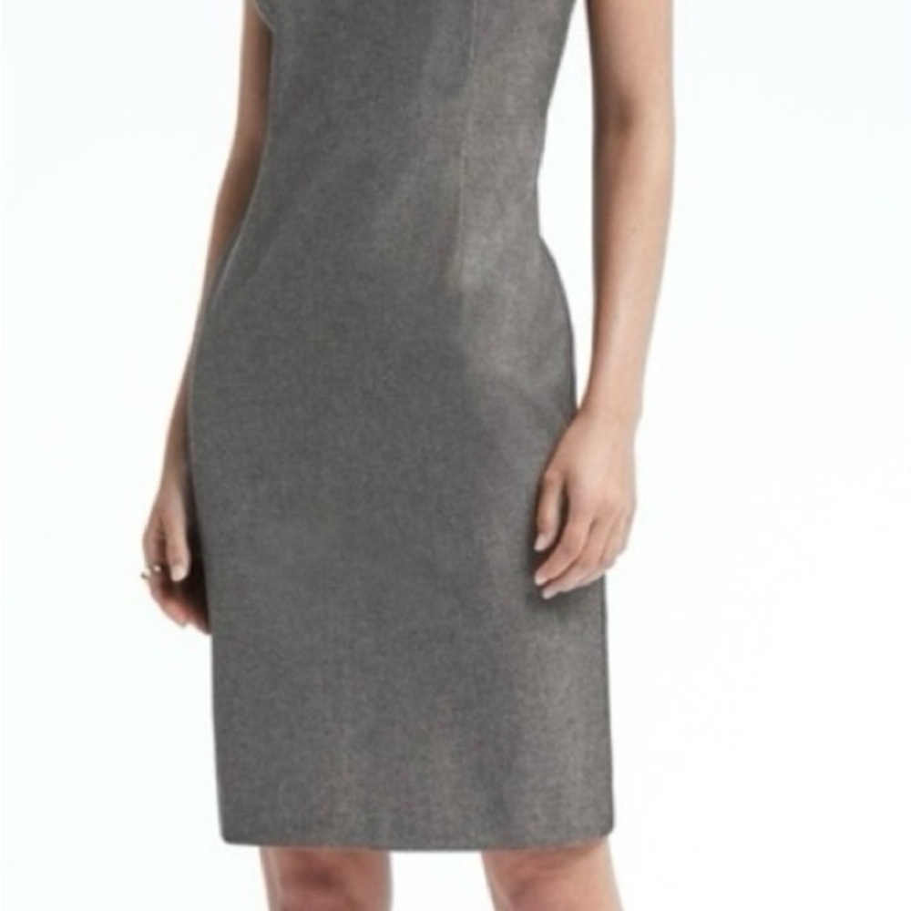 NWT - Banana Republic Gray Midi Sheath Dress Cap Sleeve NEW WITH TAGS!